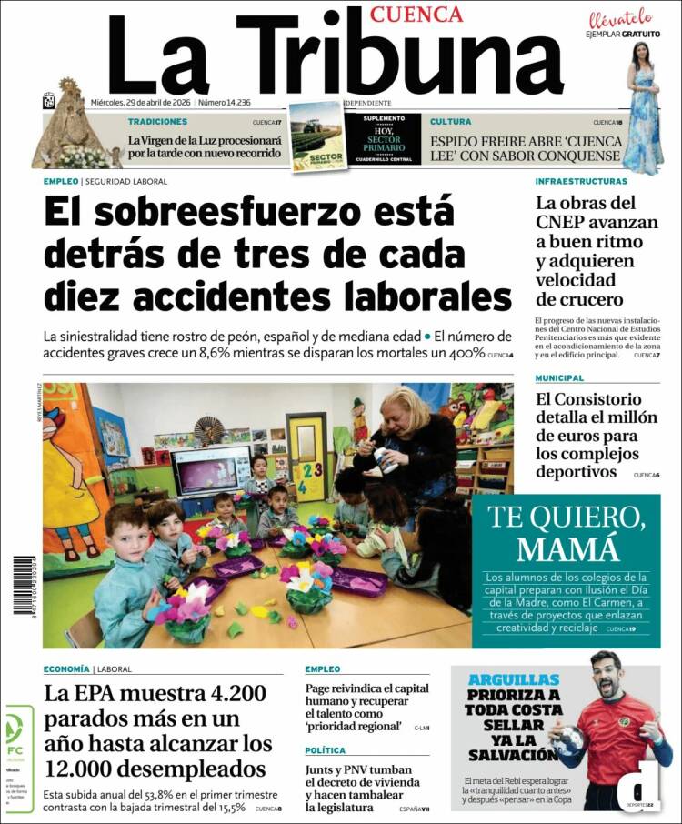 Portada de La Tribuna de Cuenca (Espa&ntilde;a)