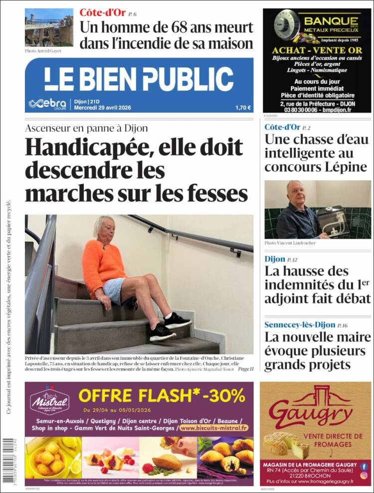 Portada de Le Bien Public (Francia)