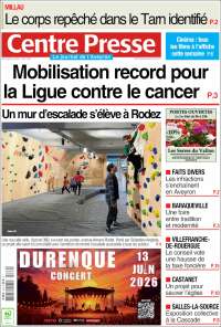Portada de Centre Presse (Francia)