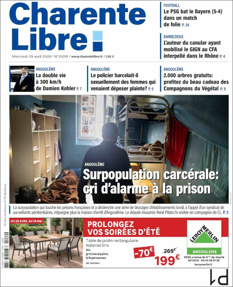 Portada de Charente Libre (Francia)