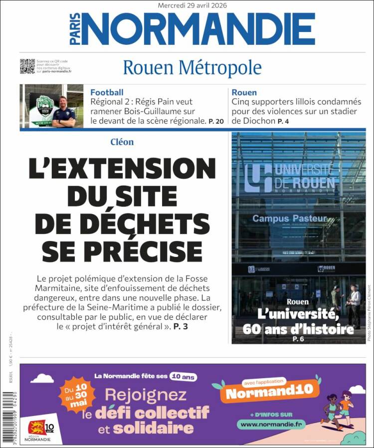 Portada de Paris Normandie (Francia)