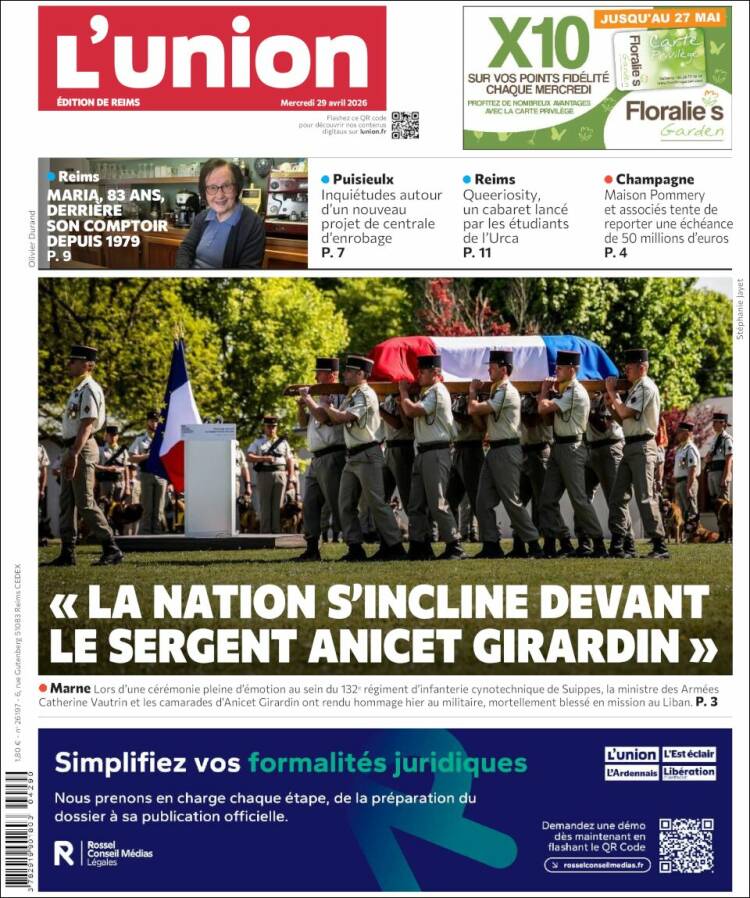 Portada de L'Union (Francia)