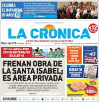 Portada de La Crónica de Baja California (M&eacute;xico)