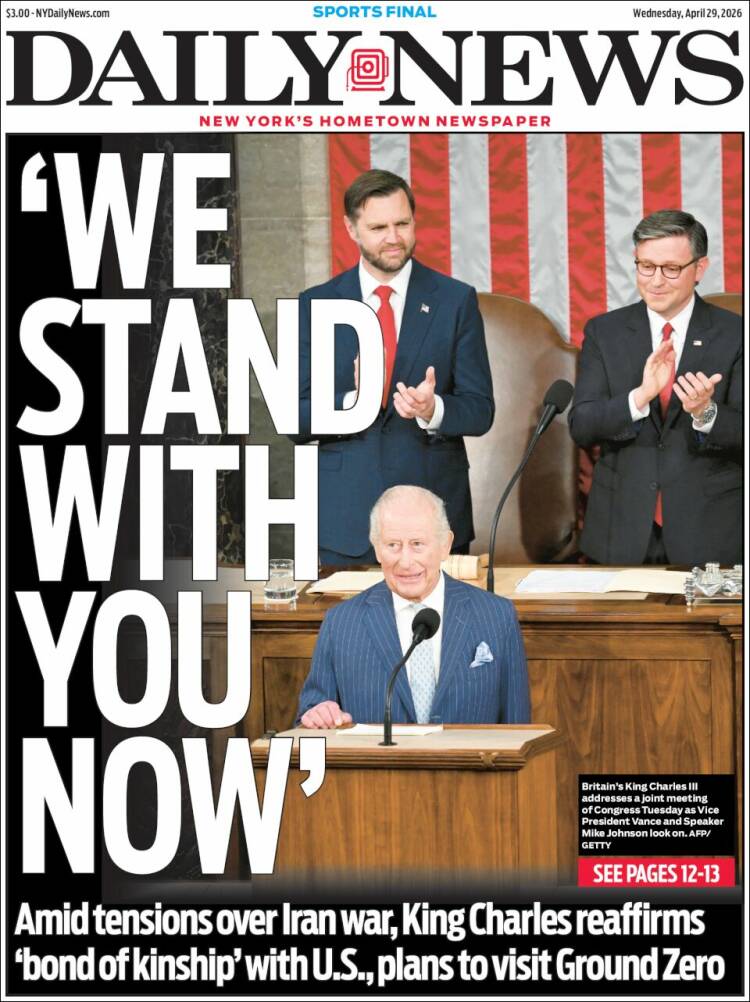 Portada de Daily News - New York (USA)