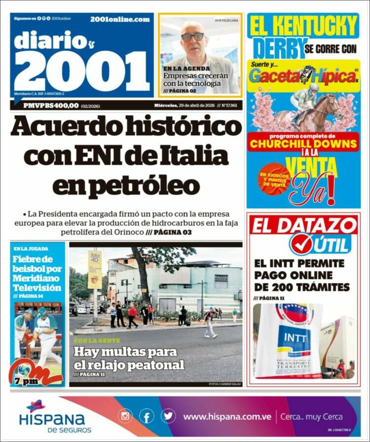 Portada de 2001 - Dosmiluno (Venezuela)
