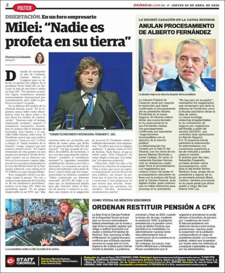 Portada de La Voz del Chaco (Argentina)