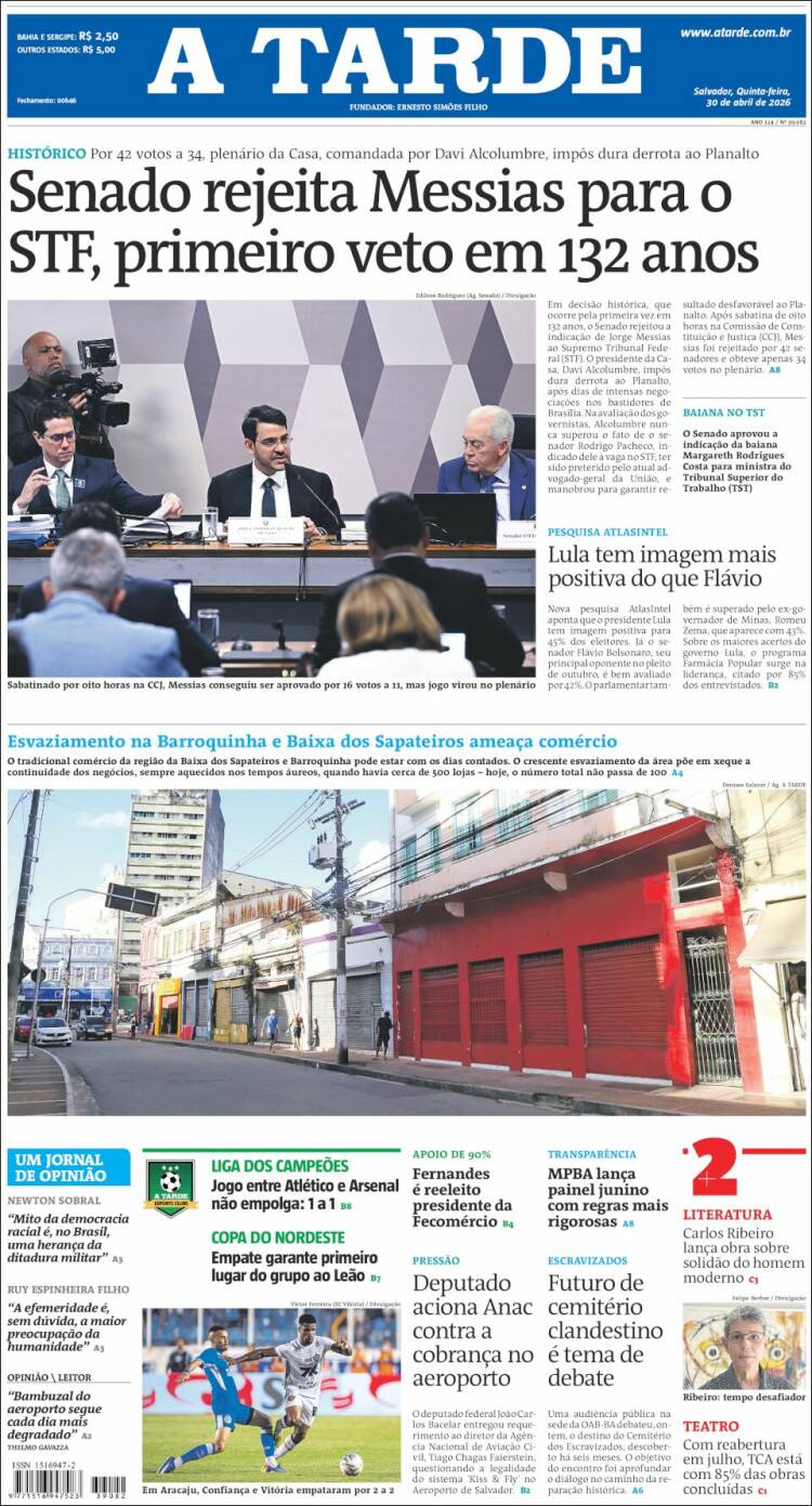 Portada de Diário A Tarde (Brasil)
