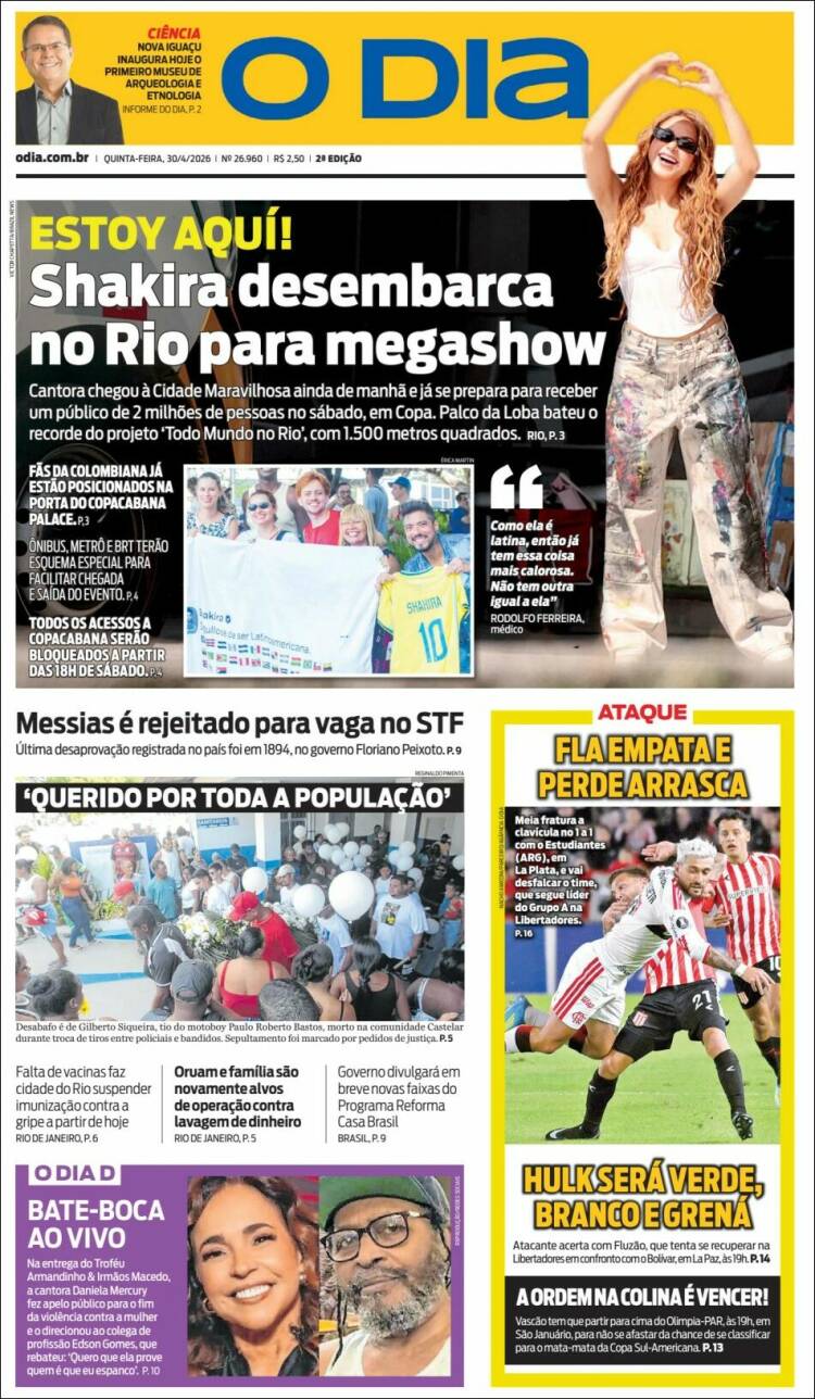 Portada de O Dia (Brasil)