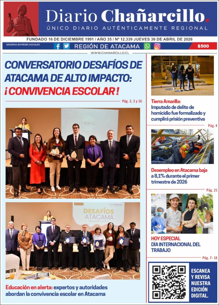 Portada de Diario Chañarcillo (Chile)