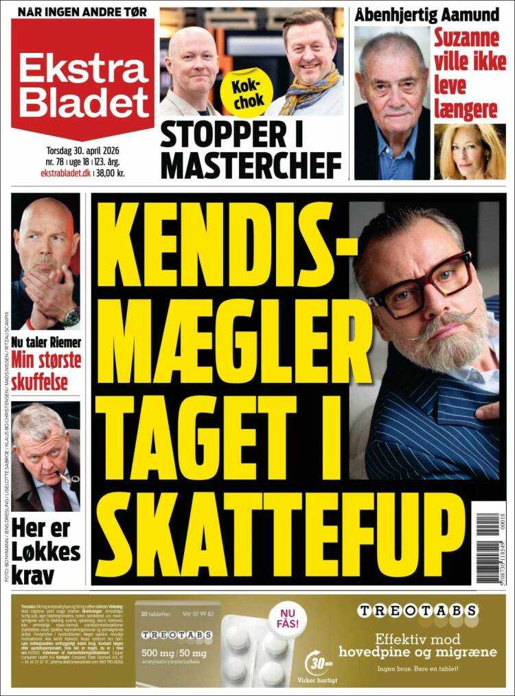 Portada de Ekstra Bladet (Dinamarca)