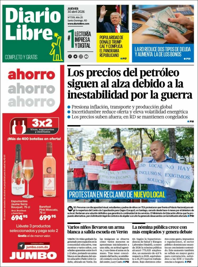 Portada de Diario Libre (R. Dominicana)