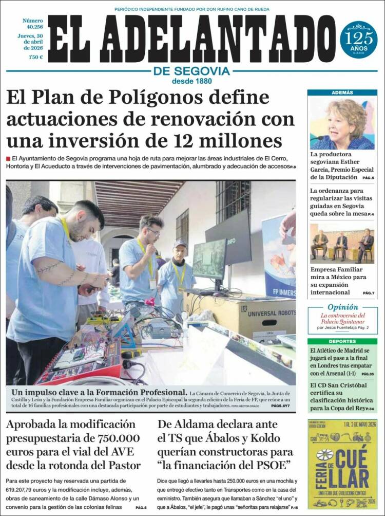 Portada de El Adelantado de Segovia (Espa&ntilde;a)