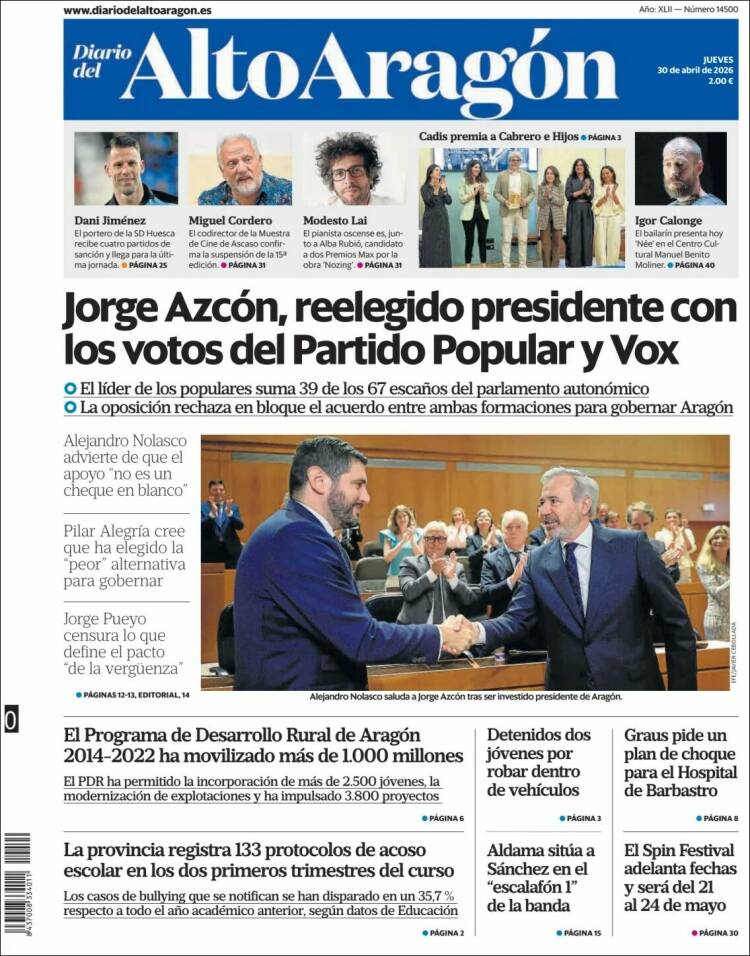 Portada de Diario del AltoAragón (Espa&ntilde;a)