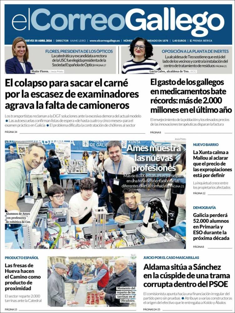 Portada de El Correo Gallego (Espa&ntilde;a)