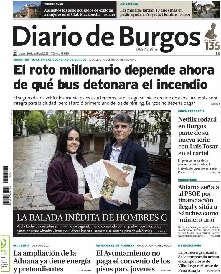 Portada de Diario de Burgos (Espa&ntilde;a)