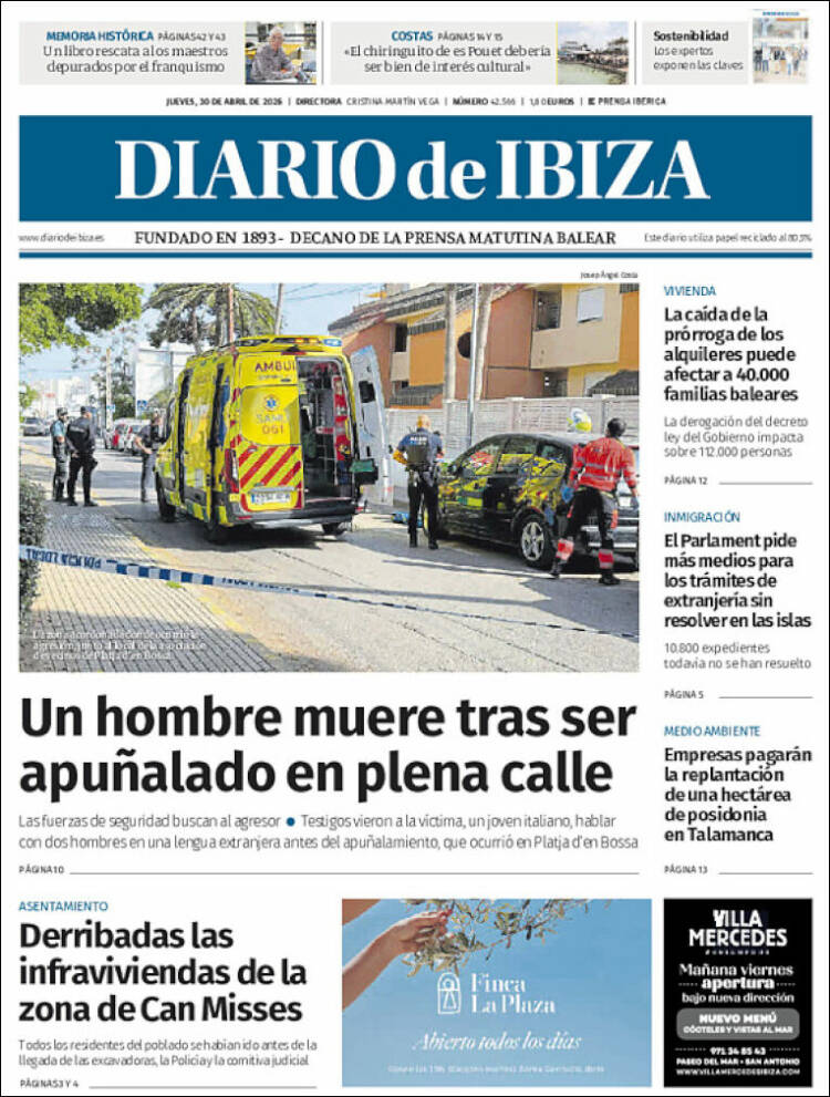 Portada de Diario de Ibiza (Espa&ntilde;a)
