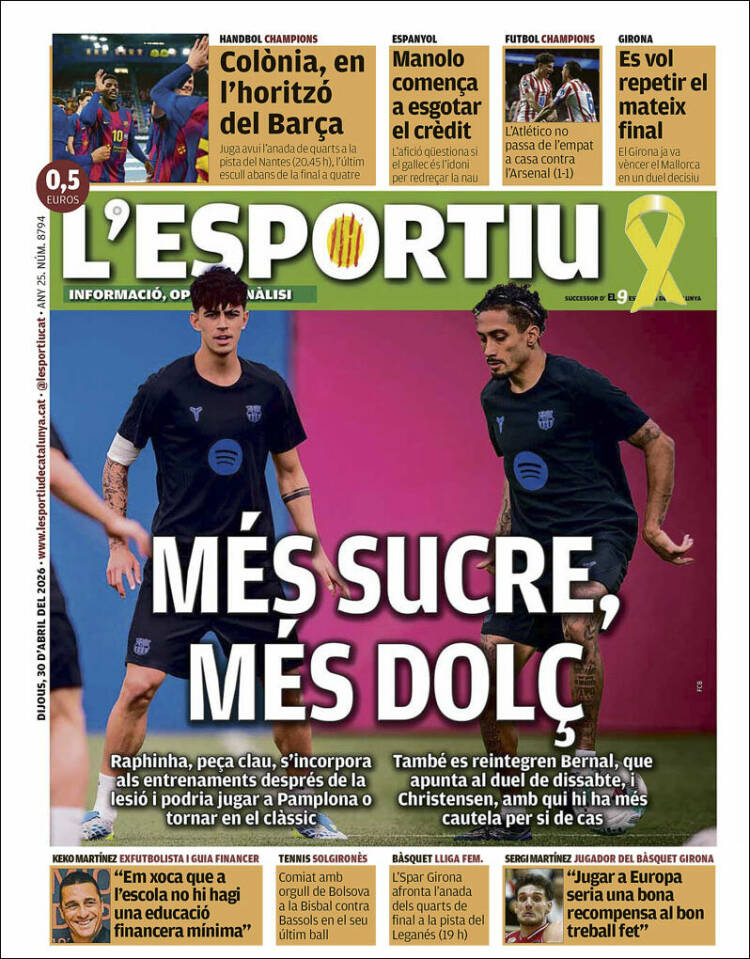 Portada de L'Esportiu (Espa&ntilde;a)