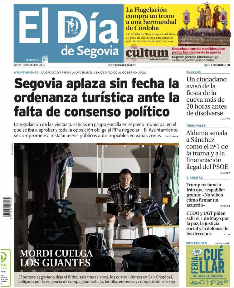 Portada de El Día de Segovia (Espa&ntilde;a)