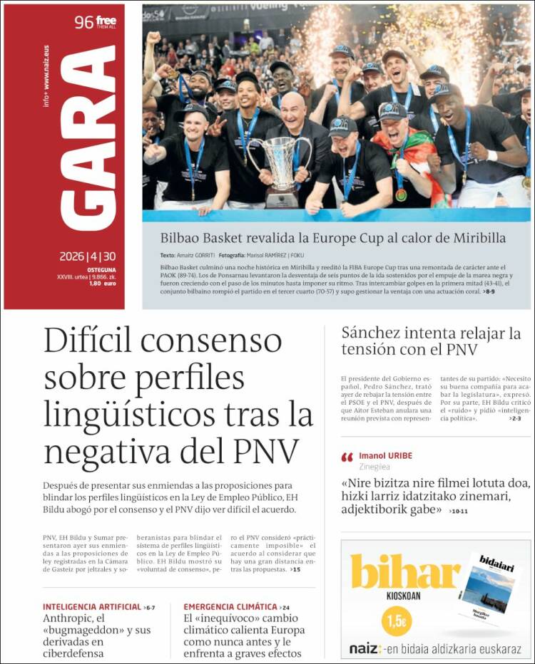 Portada de Gara (Espa&ntilde;a)
