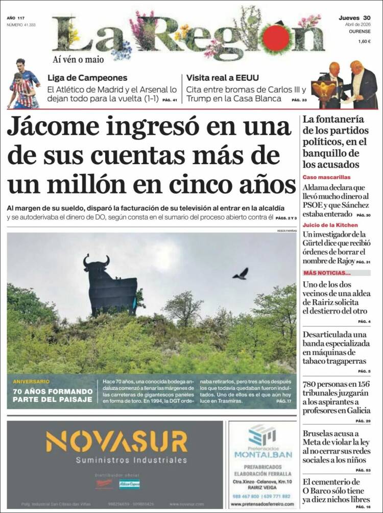 Portada de La Región de Ourense (Espa&ntilde;a)