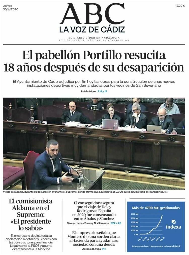 Portada de La Voz de Cádiz (Espa&ntilde;a)