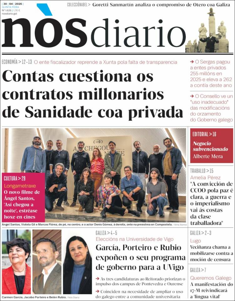 Portada de Nòs Diario (Espa&ntilde;a)