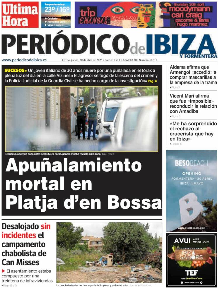 Portada de Periódico de Ibiza (Espa&ntilde;a)