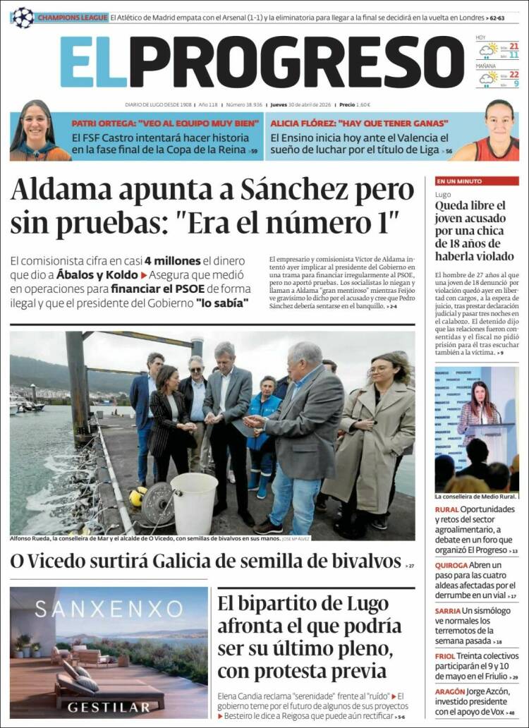 Portada de El Progreso (Espa&ntilde;a)
