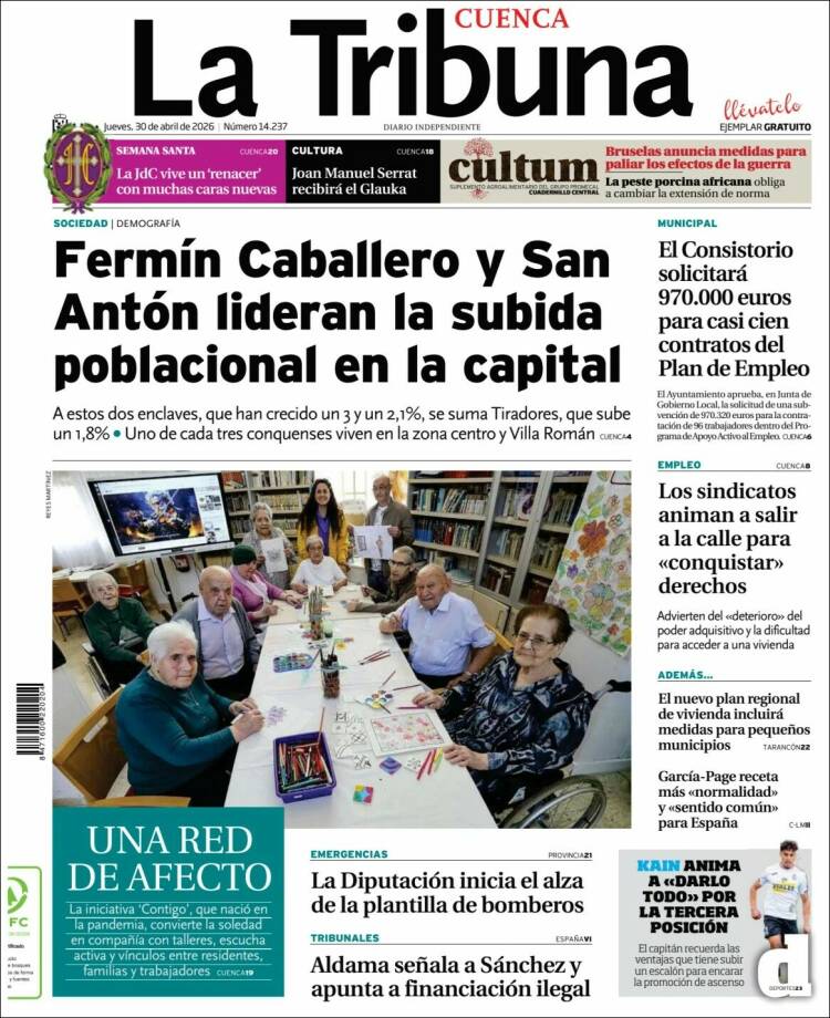 Portada de La Tribuna de Cuenca (Espa&ntilde;a)