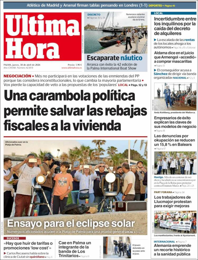 Portada de Última Hora (Espa&ntilde;a)