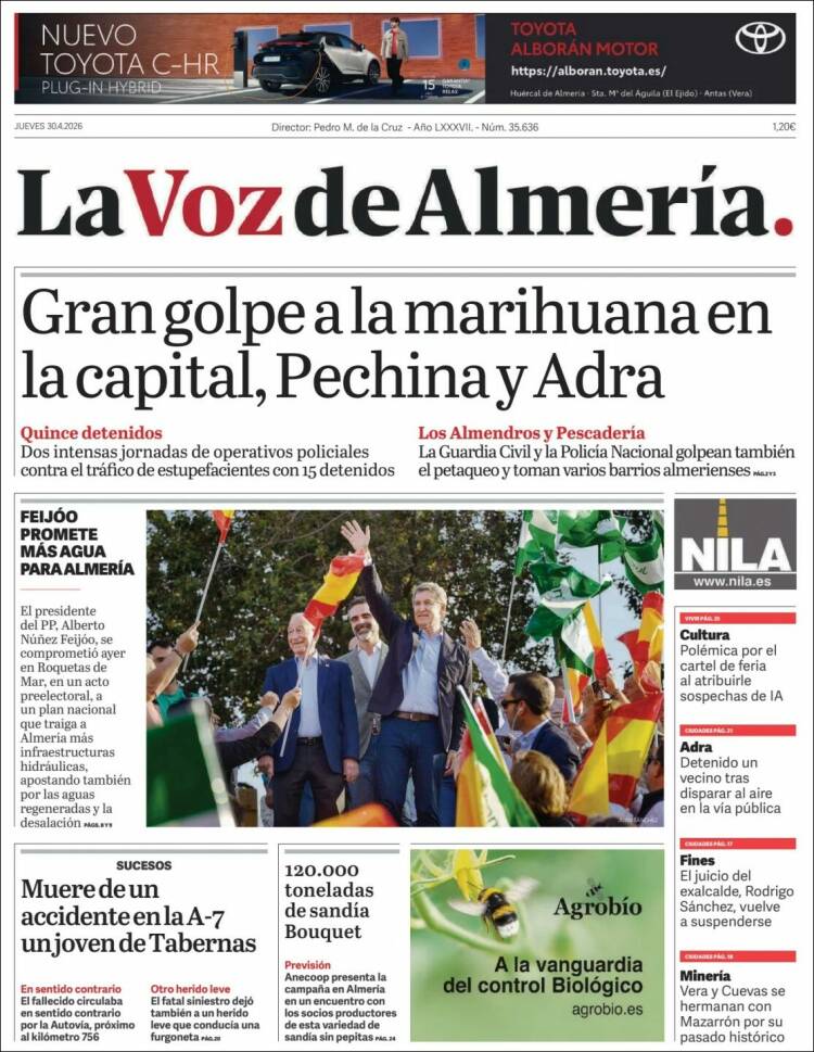 Portada de La Voz de Almería (Espa&ntilde;a)