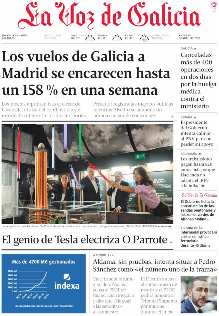 Portada de La Voz de Galicia (Espa&ntilde;a)