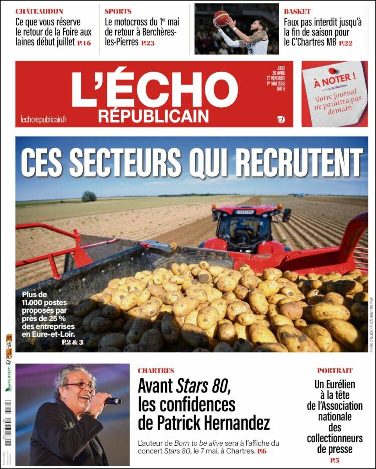 Portada de L'Echo Républicain (Francia)