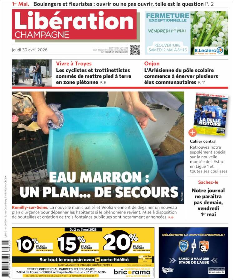 Portada de Libération Champagne (Francia)