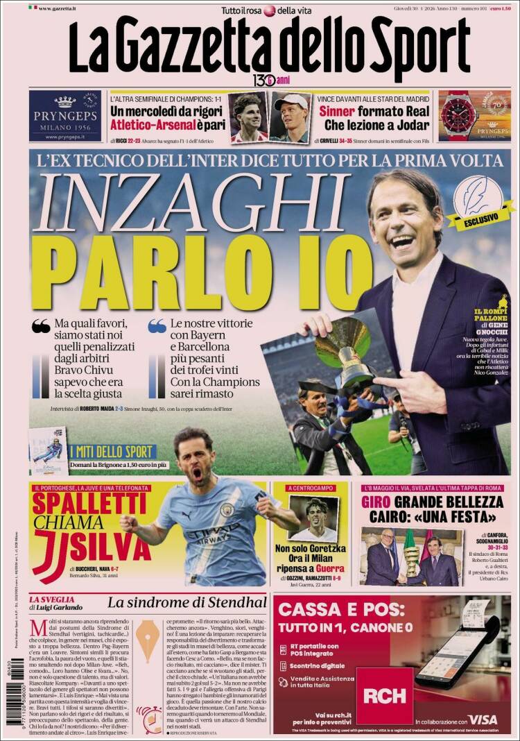 Portada de La Gazzetta dello Sport (Italy)
