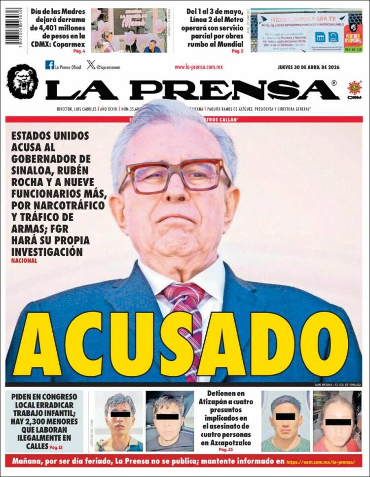 Portada de La Prensa (M&eacute;xico)
