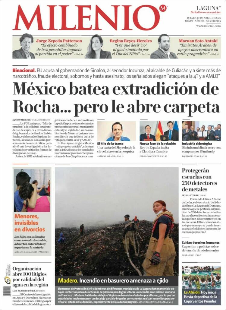 Portada de Milenio - Laguna (M&eacute;xico)