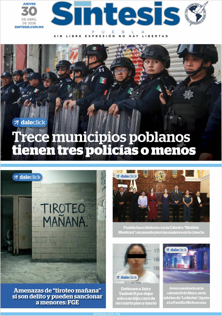 Portada de Síntesis - Puebla (M&eacute;xico)