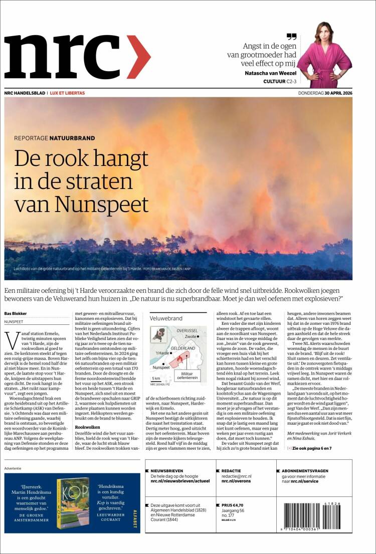 Portada de NRC Handelsblad (Pa&iacute;ses Bajos)