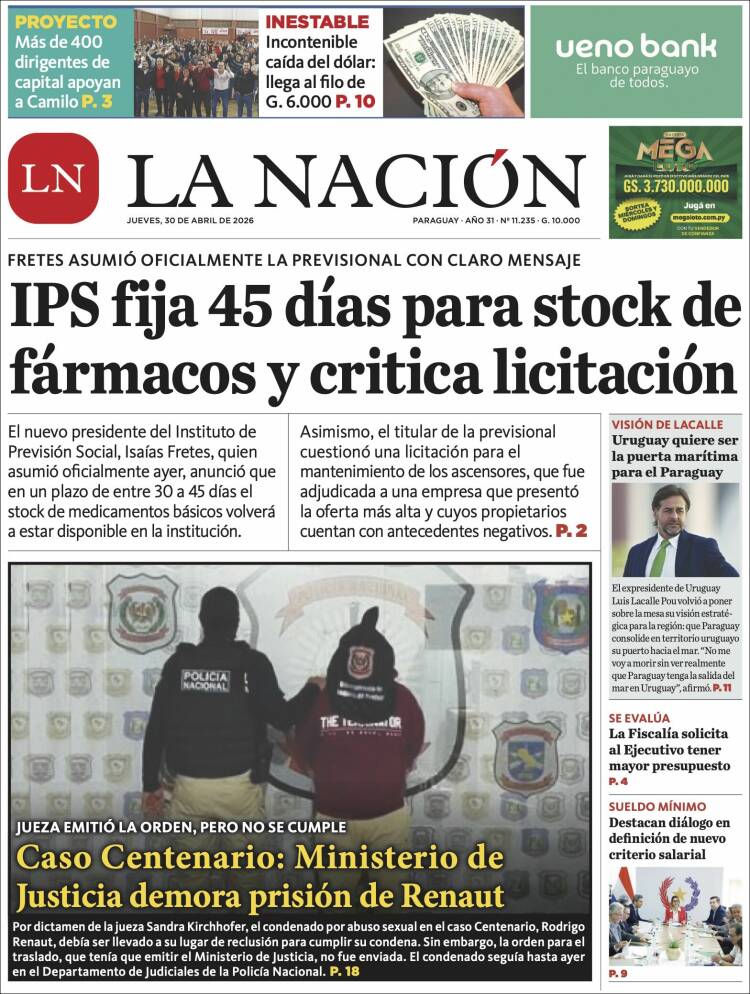 Portada de La Nación (Paraguay)