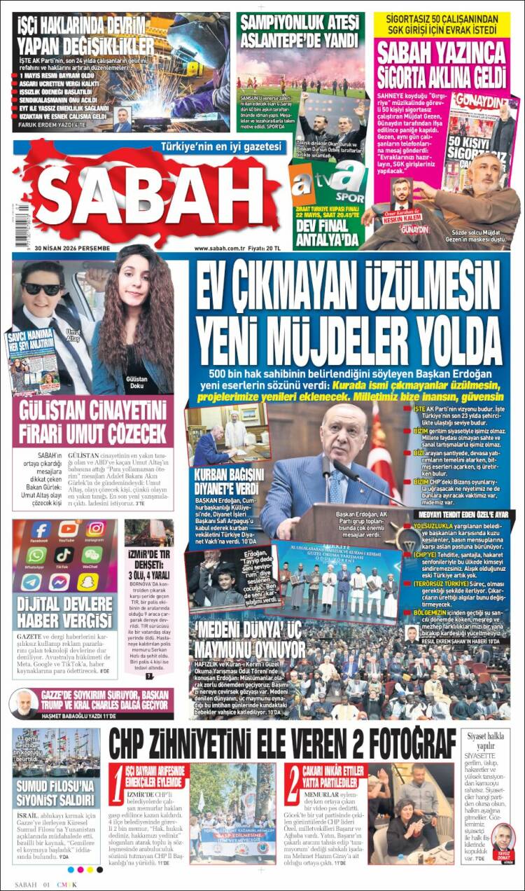 Portada de Sabah (Turqu&iacute;a)