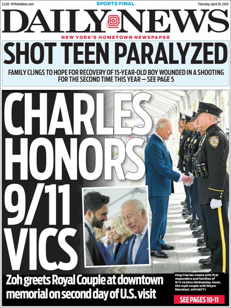 Portada de Daily News - New York (USA)