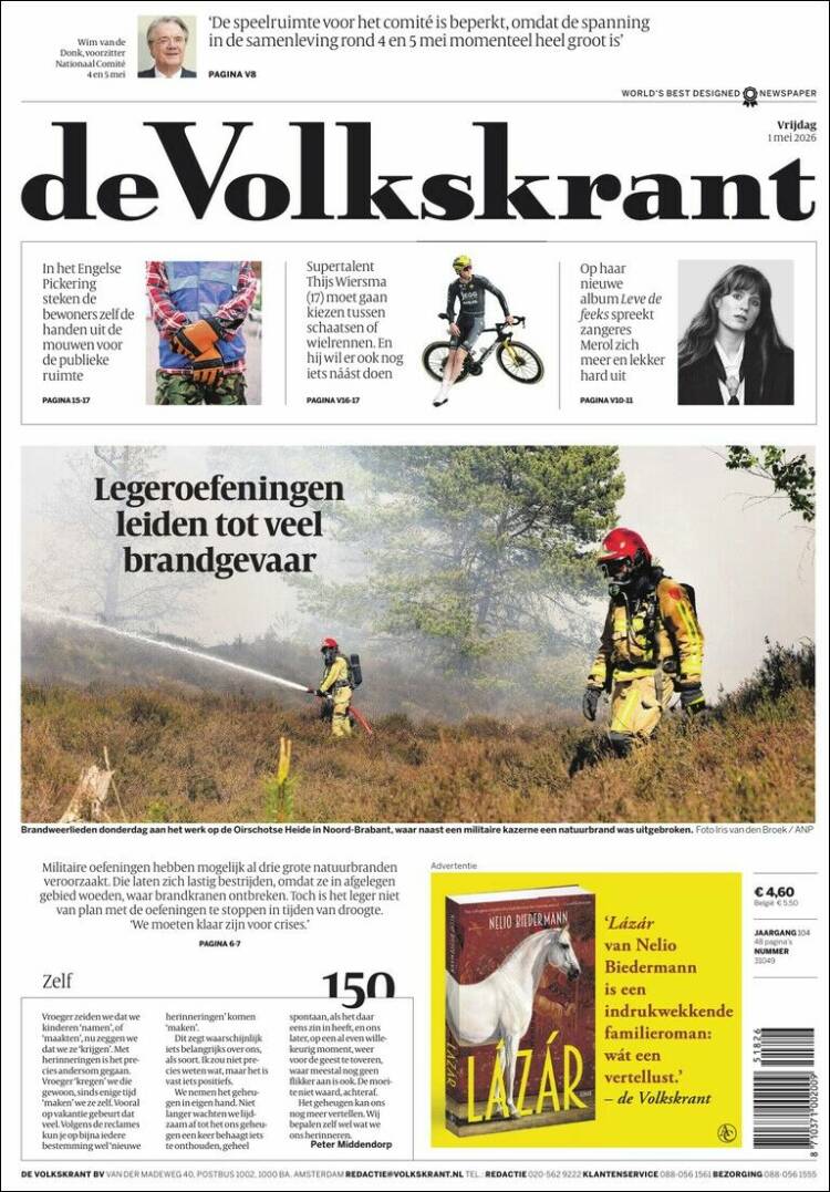 Portada de De Morgen (B&eacute;lgica)