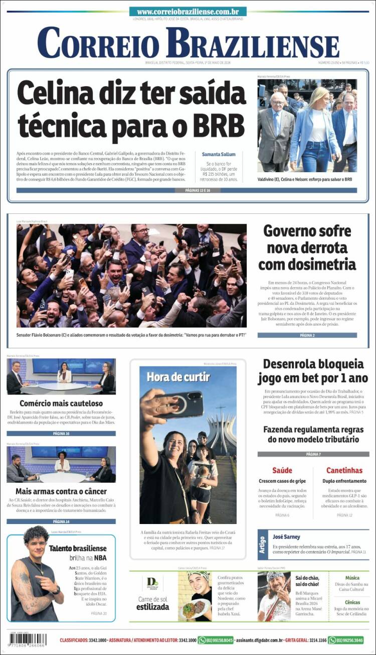 Portada de Correio Braziliense (Brasil)