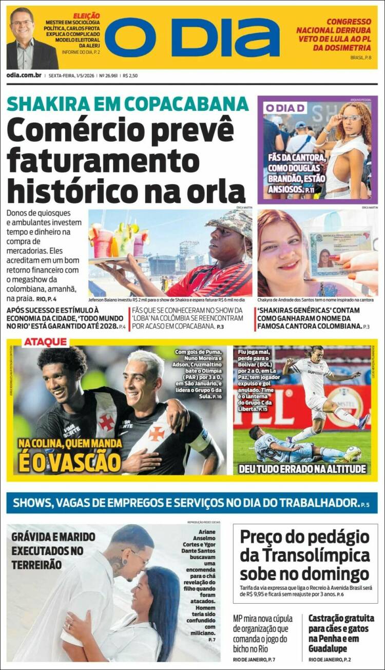 Portada de O Dia (Brasil)