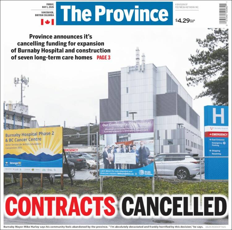 Portada de The Province (Canad&aacute;)