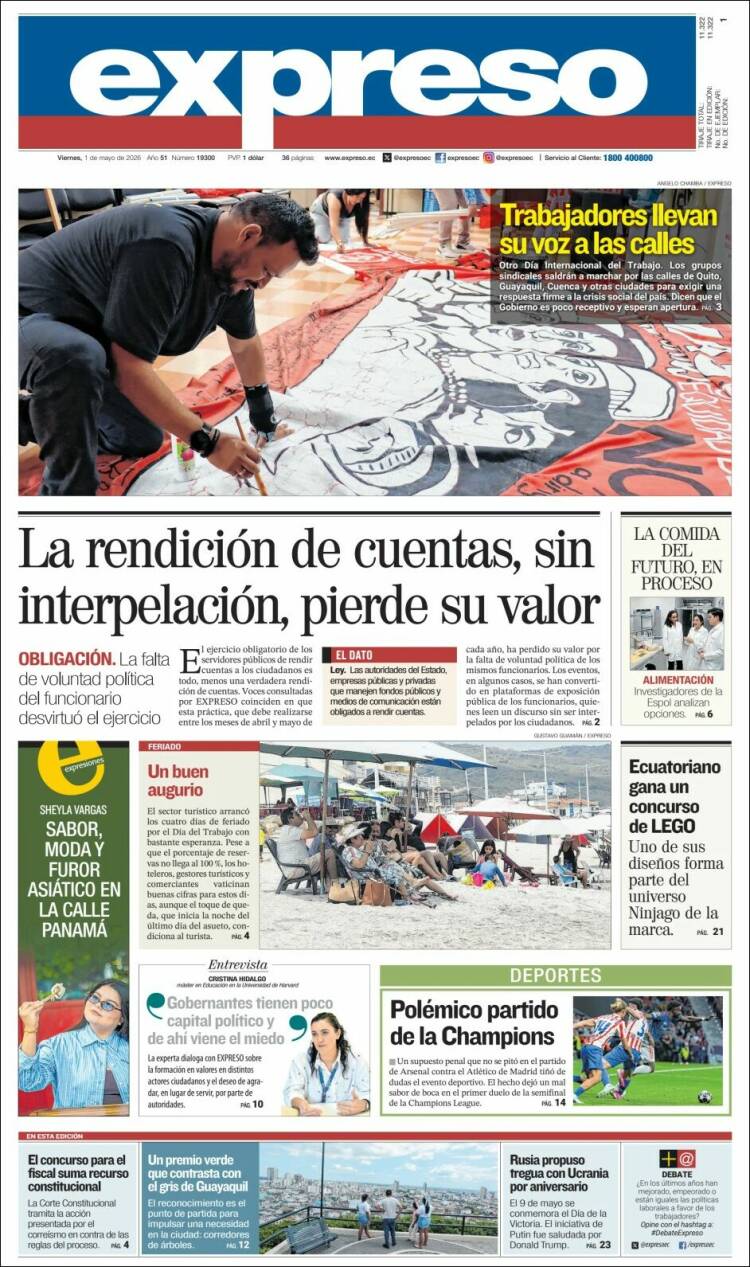 Portada de Expreso (Ecuador)