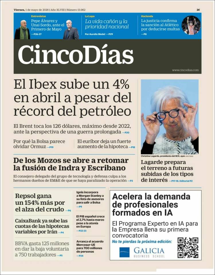Portada de Cinco Días (Espa&ntilde;a)