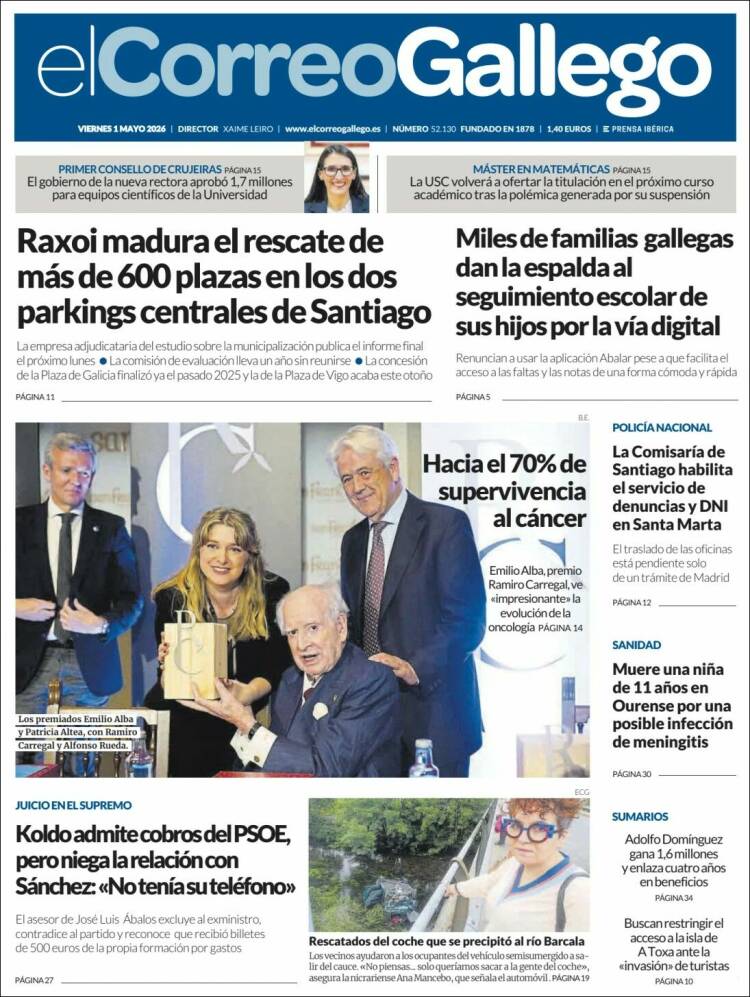 Portada de El Correo Gallego (Espa&ntilde;a)
