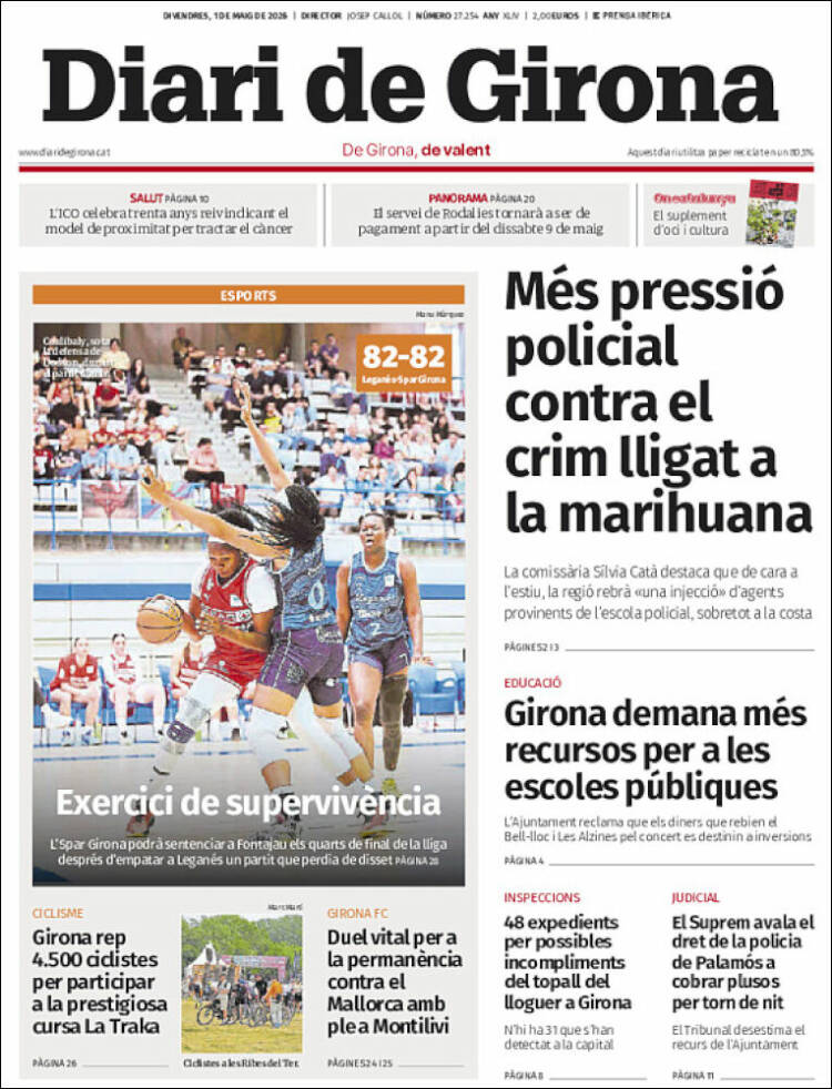 Portada de Diari de Girona (Espa&ntilde;a)